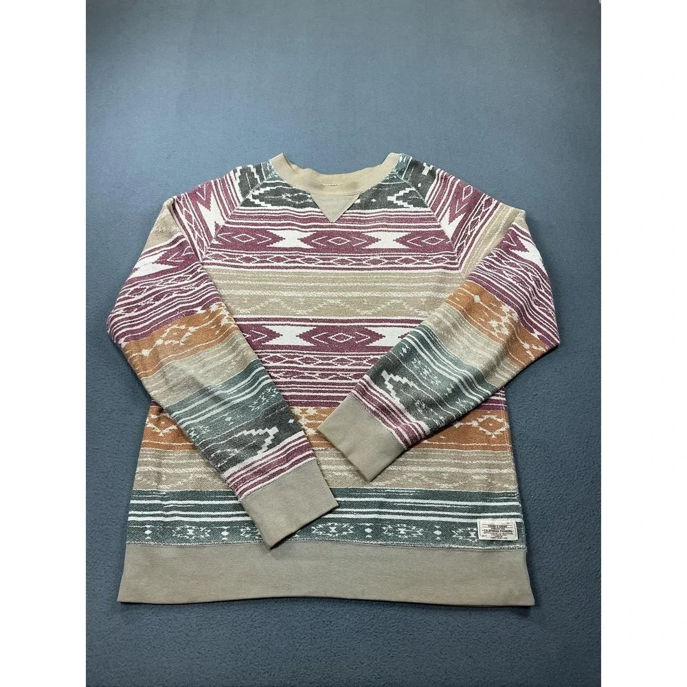 Third & Army Sweater Mens XL Multicolor Aztec Cotton Polyester Crewneck Pullover